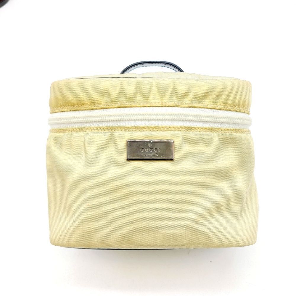 Gucci Cream and Brown Cosmetic Case